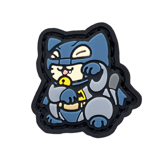 batman as a lucky cat (neko) character, smiling